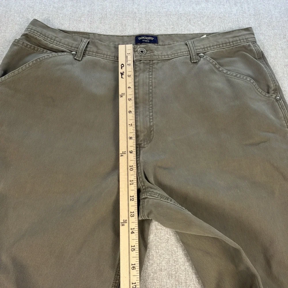 Vtg Dockers Khakis Carpenter Pants‎ Mens 38 X 32 Olive Utility Canvas Belt Loop